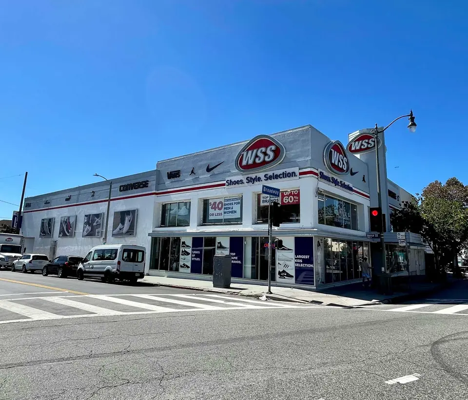 Corner view of the two-story N. Broadway building occupied by WSS